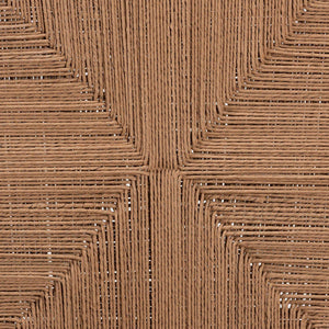 Bali & Pari Alva Handwoven Paper Loom Dining Chairs Mahogany Frame Set of Two