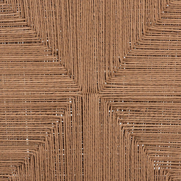 Bali & Pari Alva Handwoven Paper Loom Dining Chairs Mahogany Frame Set of Two