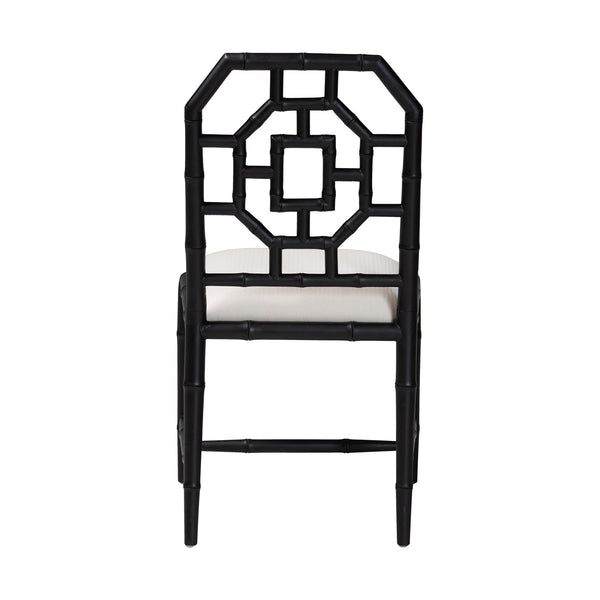 Bali & Pari Boone Solid Mahogany Dining Chair with Carved Chinoiserie Openwork Back Design