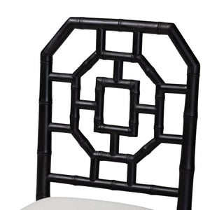 Bali & Pari Boone Solid Mahogany Dining Chair with Carved Chinoiserie Openwork Back Design