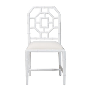 Bali & Pari Boone Solid Mahogany Dining Chair with Carved Chinoiserie Openwork Back Design