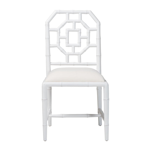 Bali & Pari Boone Solid Mahogany Dining Chair with Carved Chinoiserie Openwork Back Design