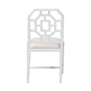 Bali & Pari Boone Solid Mahogany Dining Chair with Carved Chinoiserie Openwork Back Design