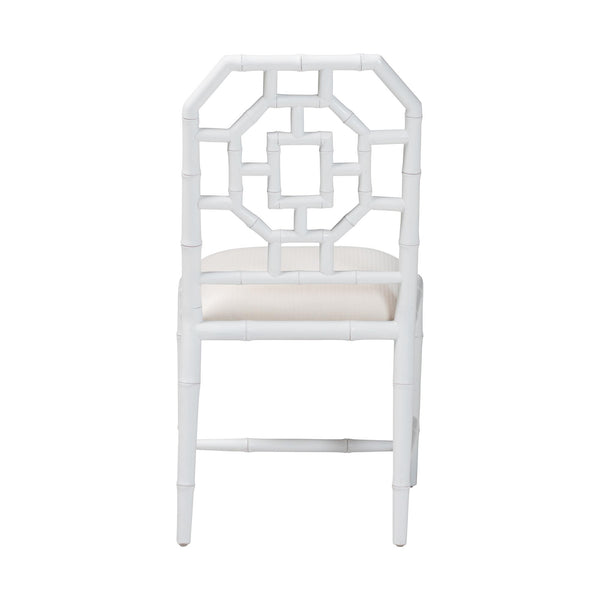 Bali & Pari Boone Solid Mahogany Dining Chair with Carved Chinoiserie Openwork Back Design