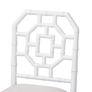 Bali & Pari Boone Solid Mahogany Dining Chair with Carved Chinoiserie Openwork Back Design
