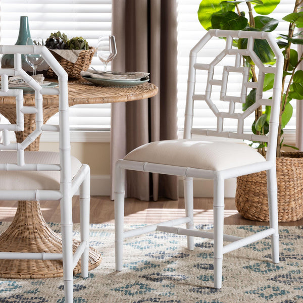 Bali & Pari Boone Solid Mahogany Dining Chair with Carved Chinoiserie Openwork Back Design