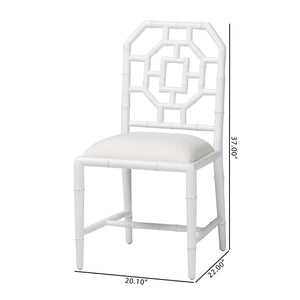 Bali & Pari Boone Solid Mahogany Dining Chair with Carved Chinoiserie Openwork Back Design