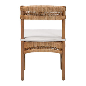 Bali & Pari Elvera Handcrafted Seagrass Mahogany Dining Chair for Coastal Boho Rooms