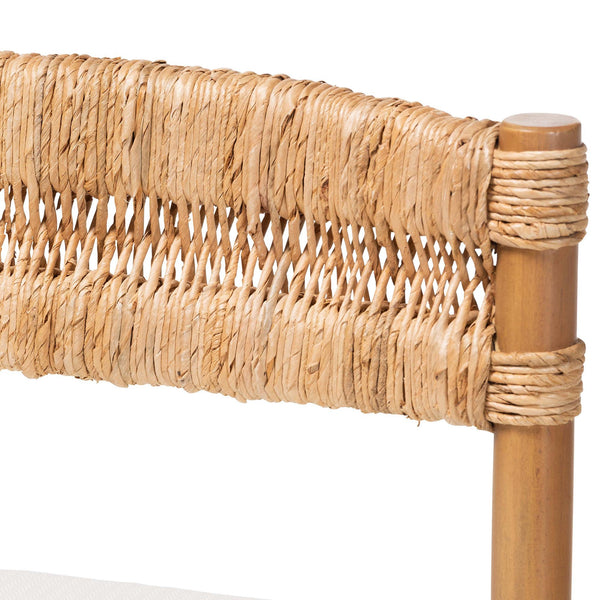 Bali & Pari Elvera Handwoven Seagrass Mahogany Counterstool for Coastal Boho Kitchens