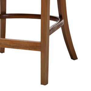 Bali & Pari Varen Handwoven Seagrass Mahogany Wood Barstool with Cushion
