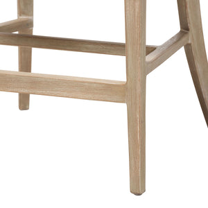 Bali & Pari Vellon Handwoven Seagrass Barrel Back Counter Stool for Kitchen