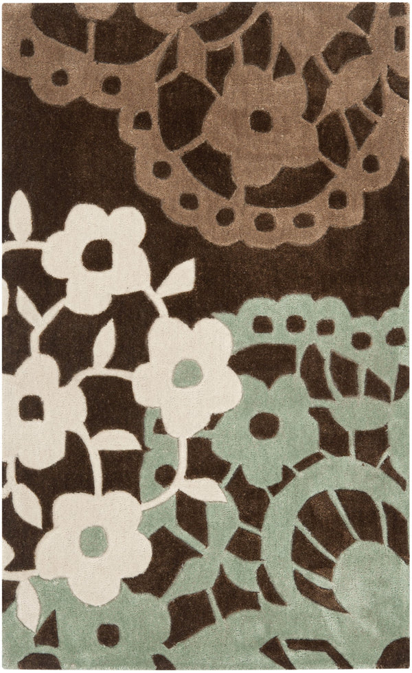 Safavieh Modern Art 612a Brown Multi Accent Rug - Hand-tufted, Floral Design, Oeko-tex, 2'6" X 4' Luxury Brown ,Multi Polyester Mda612a-24