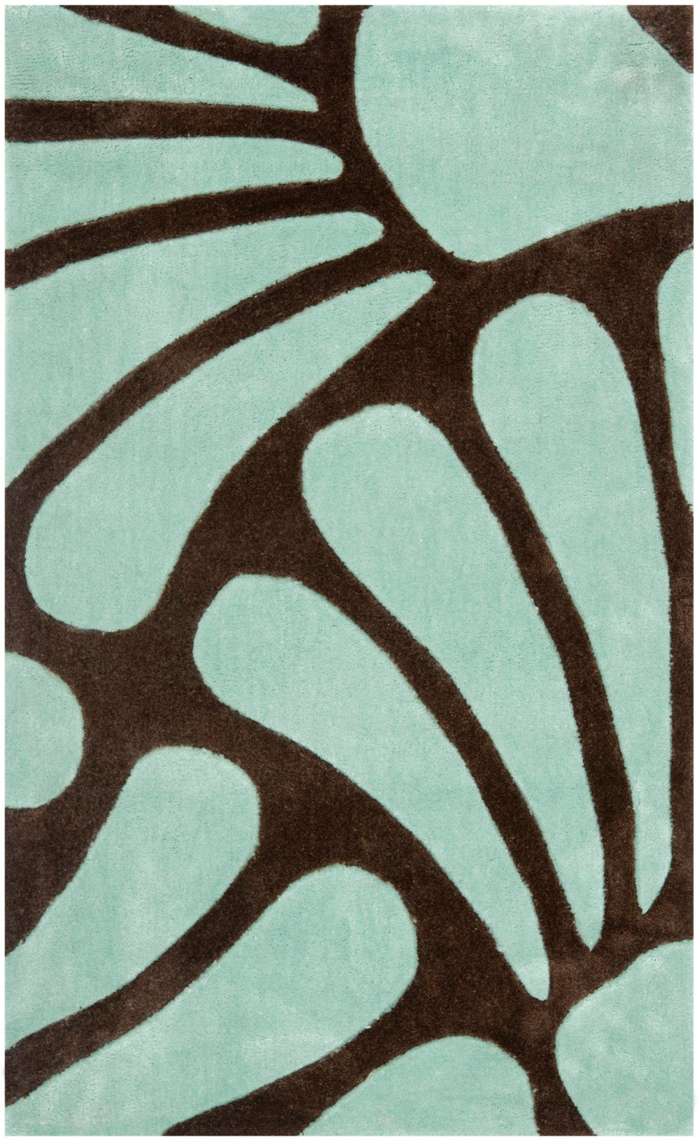 Safavieh Modern Art Area Rug - Hand-tufted Polyester Elegance With Floral Motifs For Cozy Home Décor Brown ,Blue Polyester Mda613a-7r