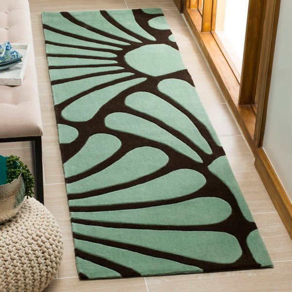 Safavieh Modern Art Area Rug - Hand-tufted Polyester Elegance With Floral Motifs For Cozy Home Décor Brown ,Blue Polyester Mda613a-7r