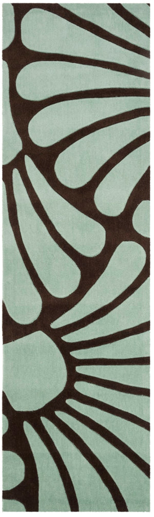 Safavieh Modern Art Area Rug - Hand-tufted Polyester Elegance With Floral Motifs For Cozy Home Décor Brown ,Blue Polyester Mda613a-7r