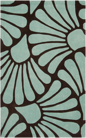 Safavieh Modern Art Area Rug - Hand-tufted Polyester Elegance With Floral Motifs For Cozy Home Décor Brown ,Blue Polyester Mda613a-7r