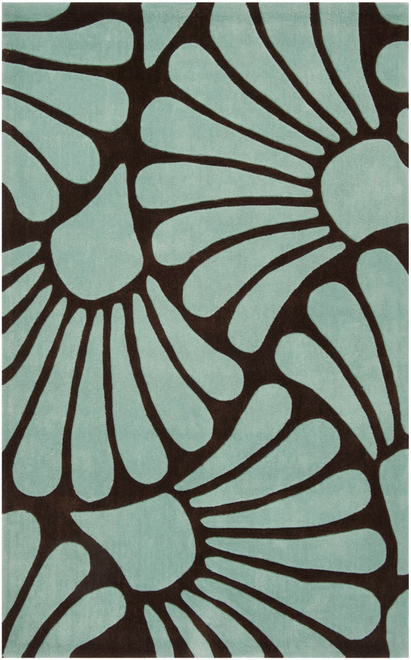 Safavieh Modern Art Area Rug - Hand-tufted Polyester Elegance With Floral Motifs For Cozy Home Décor Brown ,Blue Polyester Mda613a-7r