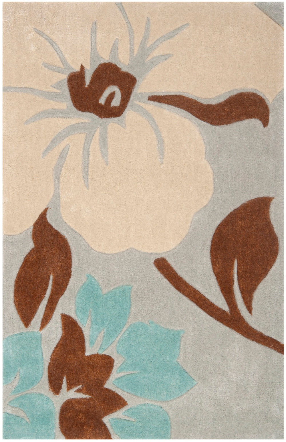 Safavieh Modern Art Area Rug - Hand-tufted Floral Design In Luxurious Polyester For Elegant Home Decor Ivory ,Multi Polyester Mda616a-4