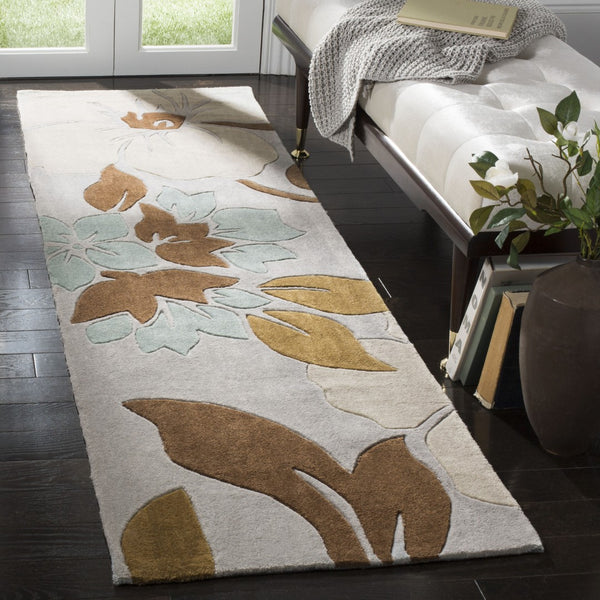 Safavieh Modern Art Area Rug - Hand-tufted Floral Design In Luxurious Polyester For Elegant Home Decor Ivory ,Multi Polyester Mda616a-4