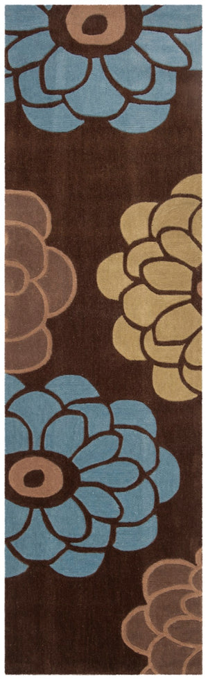 Safavieh Modern Artful Floral Area Rug - Hand-tufted Luxury For Stylish Living Spaces & Timeless Elegance Brown ,Multi Polyester Mda620b-7sq