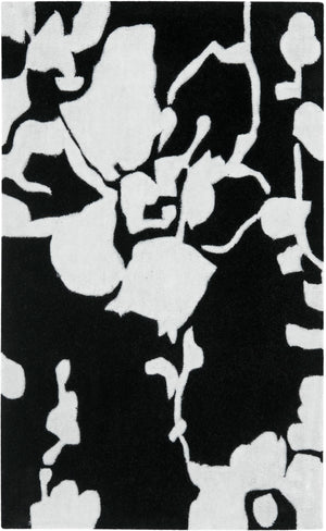 Safavieh Modern Art Hand-tufted Area Rug – Luxurious Softness, Durable Design, Unique Floral Pattern For Elegance Black ,Ivory Polyester Mda621b-7sq