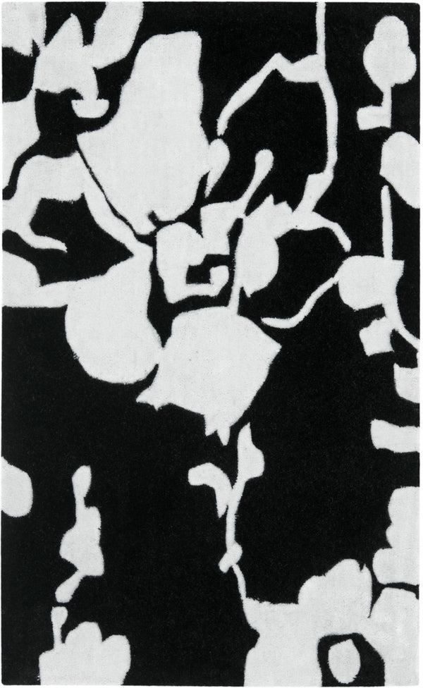 Safavieh Modern Art Hand-tufted Area Rug – Luxurious Softness, Durable Design, Unique Floral Pattern For Elegance Black ,Ivory Polyester Mda621b-7sq