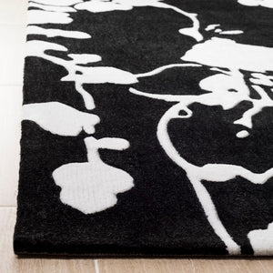 Safavieh Modern Art Hand-tufted Area Rug – Luxurious Softness, Durable Design, Unique Floral Pattern For Elegance Black ,Ivory Polyester Mda621b-7sq