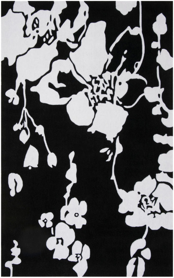 Safavieh Modern Art Hand-tufted Area Rug – Luxurious Softness, Durable Design, Unique Floral Pattern For Elegance Black ,Ivory Polyester Mda621b-7sq