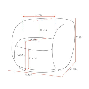 Pasargad Home Allure Modern Swivel Barrel Chair - Elegant Grey Design With Artisan Craftsmanship Grey Poly Fabric Pzw-991