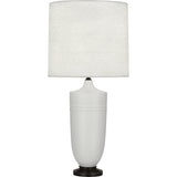 Robert Abbey Matte Dove Michael Berman Hadrian Table Lamp Matte Dove Glazed Ceramic with Deep Patina Bronze Accents Oyster Linen Shade