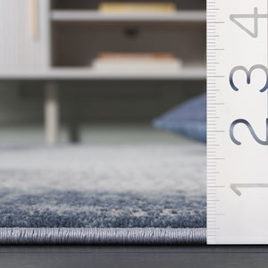 Safavieh Meadow Modern Turkish Area Rug - Luxurious Grey And Ivory Design For Sophisticated Living Spaces Blue ,Ivory Polyester Mdw333n-9