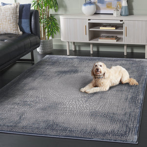 Safavieh Meadow Modern Turkish Area Rug - Luxurious Grey And Ivory Design For Sophisticated Living Spaces Blue ,Ivory Polyester Mdw333n-9