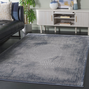 Safavieh Meadow Modern Turkish Area Rug - Luxurious Grey And Ivory Design For Sophisticated Living Spaces Blue ,Ivory Polyester Mdw333n-9