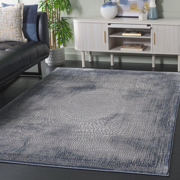 Safavieh Meadow Modern Turkish Area Rug - Luxurious Grey And Ivory Design For Sophisticated Living Spaces Blue ,Ivory Polyester Mdw333n-9