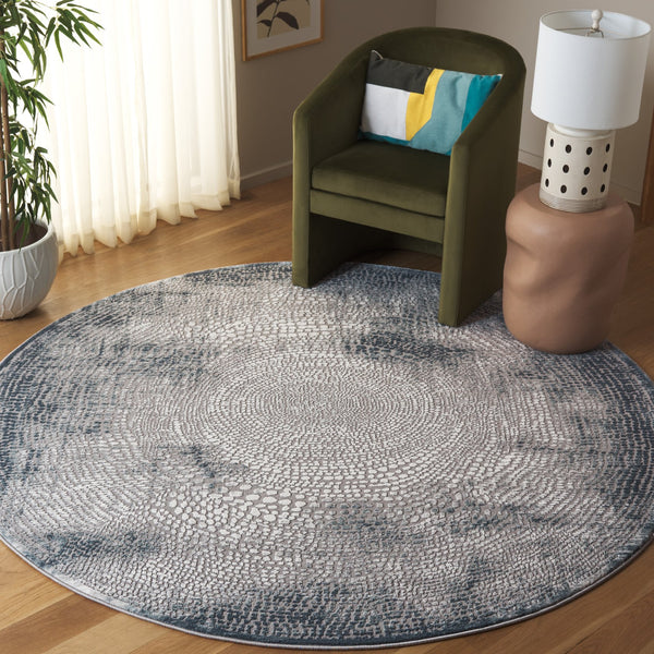 Safavieh Meadow Modern Turkish Area Rug - Luxurious Grey And Ivory Design For Sophisticated Living Spaces Blue ,Ivory Polyester Mdw333n-9