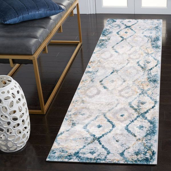 Safavieh Meadow Elegant Area Rug In Luxurious Ivory And Gold With Intricate Patterns For Timeless Decor Grey ,Blue Gold 45% Polyproylene,40% Jute,15% Polyester Mdw527f-28