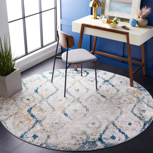 Safavieh Meadow Elegant Area Rug In Luxurious Ivory And Gold With Intricate Patterns For Timeless Decor Grey ,Blue Gold 45% Polyproylene,40% Jute,15% Polyester Mdw527f-28