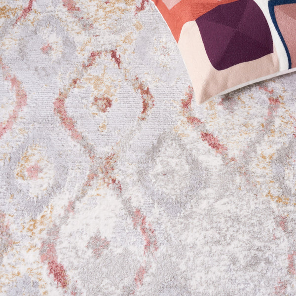 Safavieh Meadow Elegant Area Rug In Luxurious Ivory And Gold With Intricate Patterns For Timeless Decor Grey ,Pink 45% Polyproylene,40% Jute,15% Polyester Mdw527g-7r