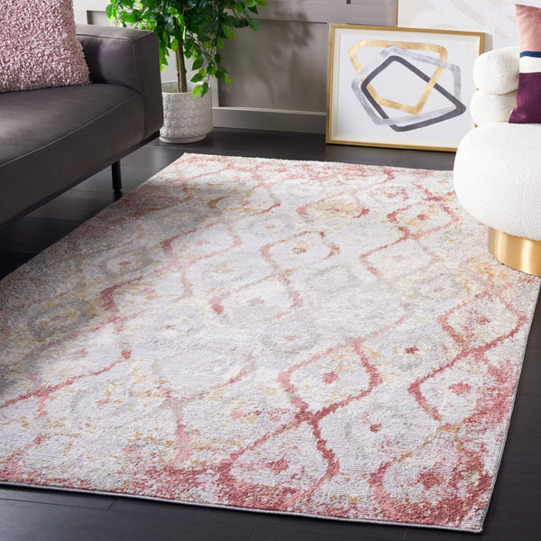 Safavieh Meadow Elegant Area Rug In Luxurious Ivory And Gold With Intricate Patterns For Timeless Decor Grey ,Pink 45% Polyproylene,40% Jute,15% Polyester Mdw527g-7r