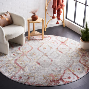 Safavieh Meadow Elegant Area Rug In Luxurious Ivory And Gold With Intricate Patterns For Timeless Decor Grey ,Pink 45% Polyproylene,40% Jute,15% Polyester Mdw527g-7r