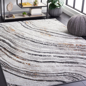 Safavieh Meadow Exquisite Round Area Rug With Marble-inspired Design For Modern Home Elegance And Comfort Light Grey ,Black 45% Polyproylene,40% Jute,15% Polyester Mdw548f-7r