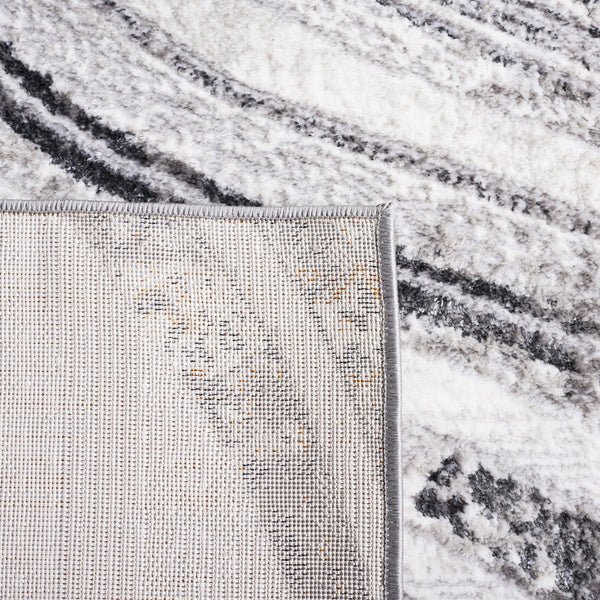 Safavieh Meadow Exquisite Round Area Rug With Marble-inspired Design For Modern Home Elegance And Comfort Light Grey ,Black 45% Polyproylene,40% Jute,15% Polyester Mdw548f-7r