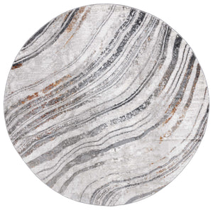 Safavieh Meadow Exquisite Round Area Rug With Marble-inspired Design For Modern Home Elegance And Comfort Light Grey ,Black 45% Polyproylene,40% Jute,15% Polyester Mdw548f-7r