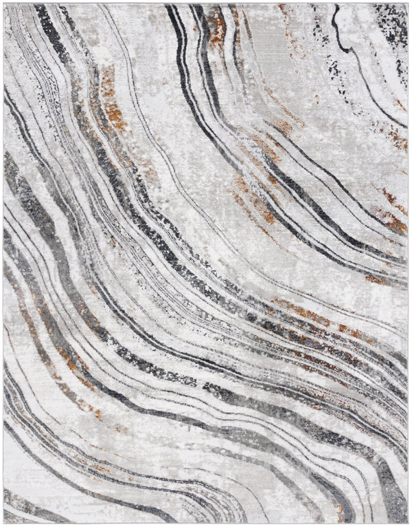 Safavieh Meadow Exquisite Round Area Rug With Marble-inspired Design For Modern Home Elegance And Comfort Light Grey ,Black 45% Polyproylene,40% Jute,15% Polyester Mdw548f-7r