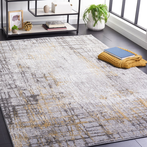 Safavieh Meadow Luxurious Abstract Area Rug In Light Grey And Gold - Modern Elegance For Any Room Light Grey ,Gold 45% Polyproylene,40% Jute,15% Polyester Mdw550f-28