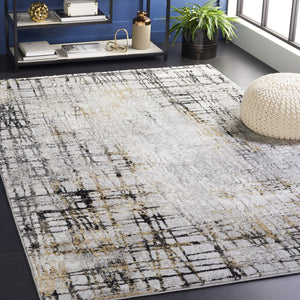Safavieh Meadow Luxurious Abstract Area Rug In Light Grey And Gold - Modern Elegance For Any Room Light Grey ,Black 45% Polyproylene,40% Jute,15% Polyester Mdw550g-28