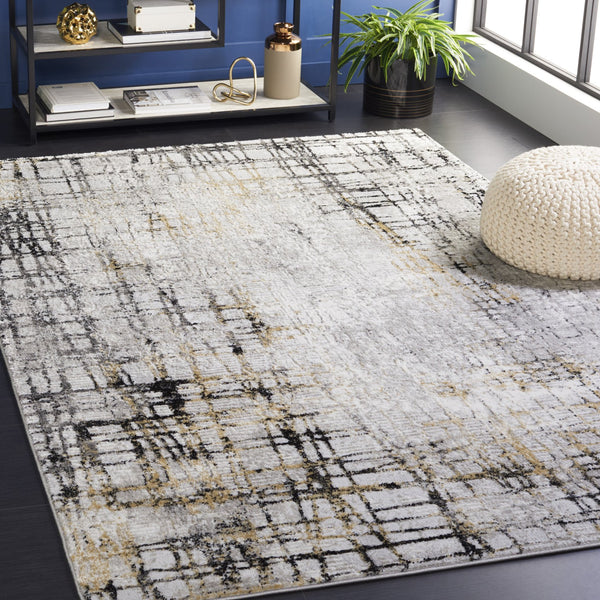 Safavieh Meadow Luxurious Abstract Area Rug In Light Grey And Gold - Modern Elegance For Any Room Light Grey ,Black 45% Polyproylene,40% Jute,15% Polyester Mdw550g-28
