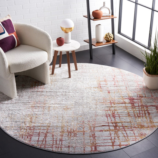 Safavieh Meadow Luxurious Abstract Area Rug In Light Grey And Gold - Modern Elegance For Any Room Light Grey ,Pink 45% Polyproylene,40% Jute,15% Polyester Mdw550h-7sq
