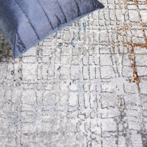 Safavieh Meadow Luxurious Abstract Area Rug In Light Grey And Gold - Modern Elegance For Any Room Grey ,Blue 45% Polyproylene,40% Jute,15% Polyester Mdw550k-5