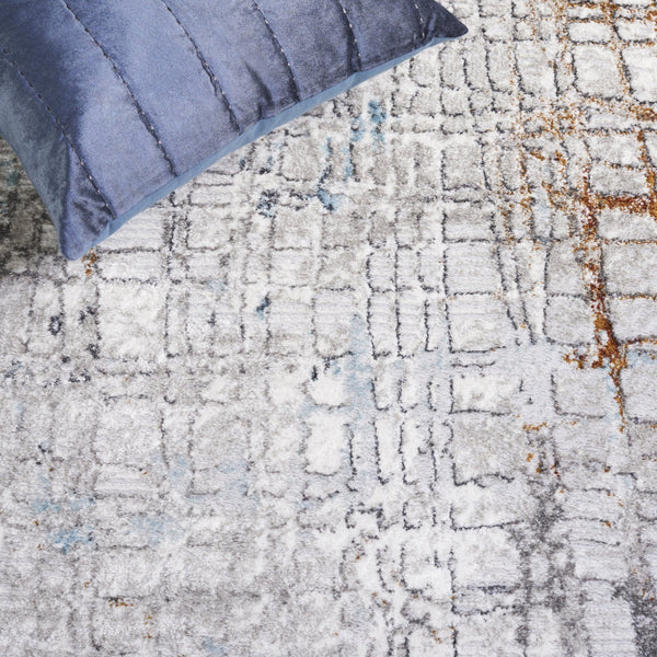 Safavieh Meadow Luxurious Abstract Area Rug In Light Grey And Gold - Modern Elegance For Any Room Grey ,Blue 45% Polyproylene,40% Jute,15% Polyester Mdw550k-5